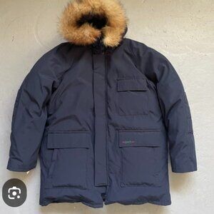 Schott NYC Down Puffer Hooded Snorkel Parka Real Fur Trim Jacket Coat Size 3XL